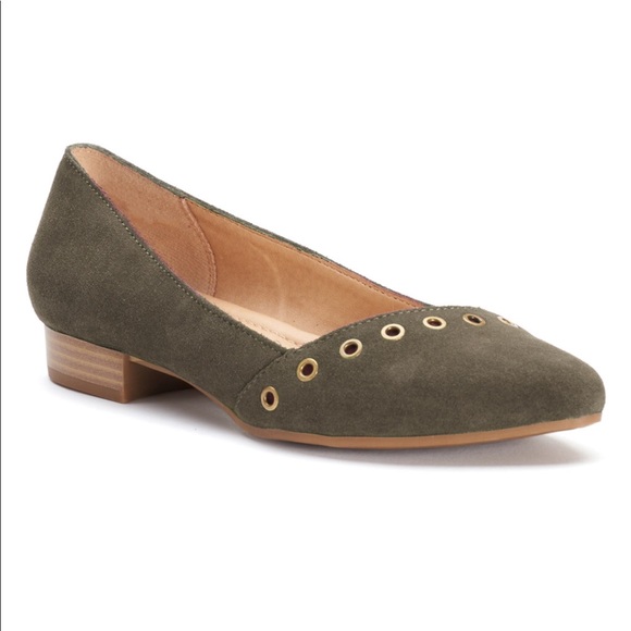 Sonoma Shoes - Sonoma Women’s Suede Flats Olive New